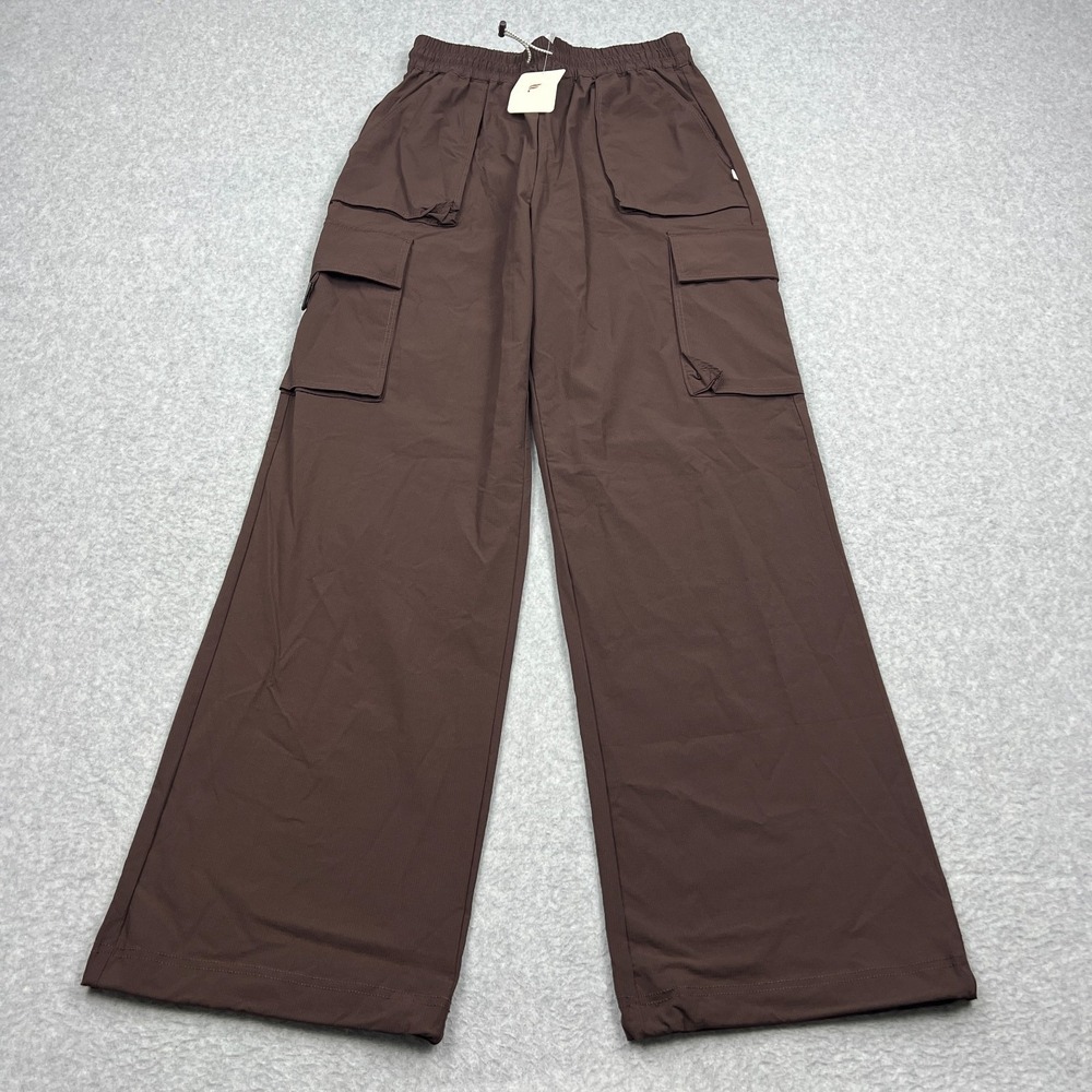 NEW Fabletics The Heights Cargo Pants Women's XS 4 Cacao Brown Wide Leg Stretch
